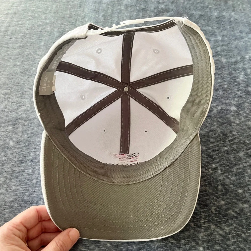 American Dunes Hat Men's One Size White American Flag Bear Golf Course Michigan